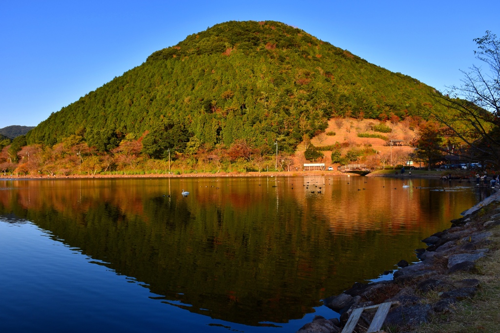 飯盛山。藺牟田富士とも呼ばれる。紅葉が映える。